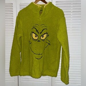 Dr. Seuss Grinch Fleece Jacket Size Small Men’s Green NWOT